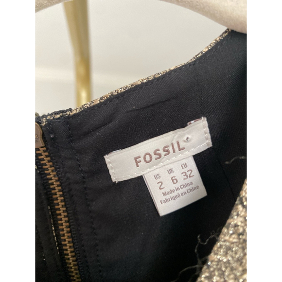 Fossil Metallic Gold Peplum Blouse Tank Top Party Wedding Festival Concert Glam - Picture 4 of 7